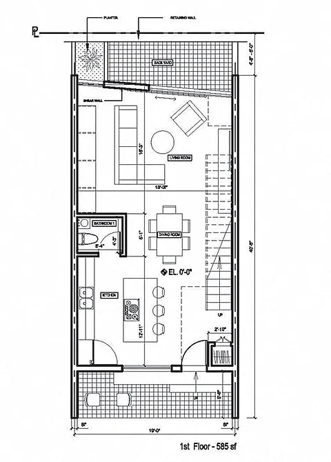 Floor plan 3 Bed + 2.5 Bath Townhouse