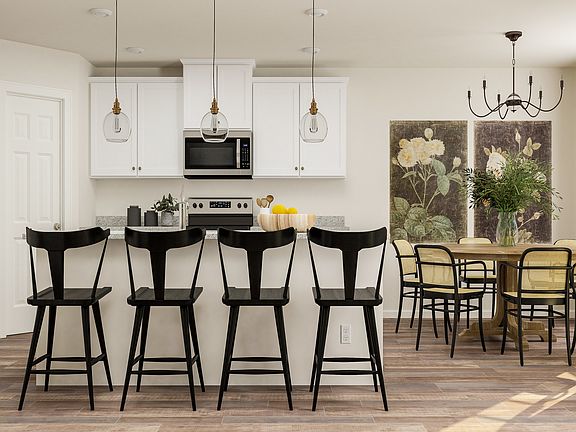 The kitchen features a great granite island