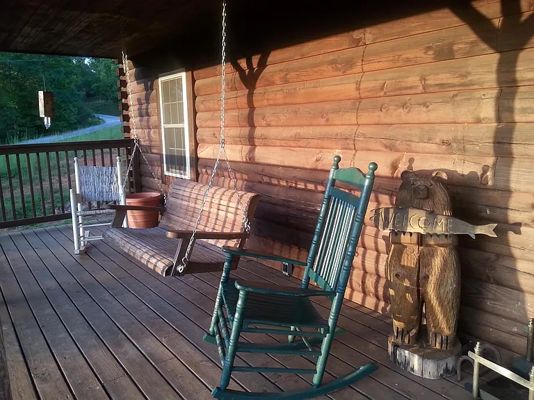 Front porch rocking chairs & porch swing