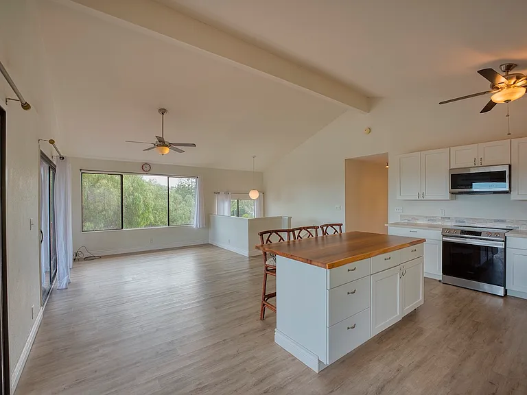 Open concept kitchen living and dining room