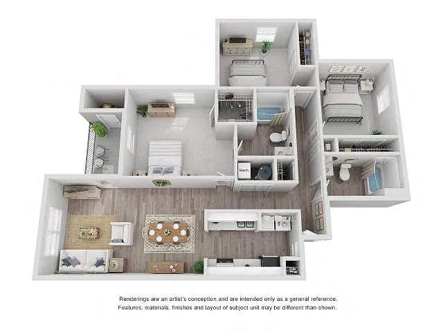 Floor plan LE2 - 3 Bed, 2 Bath