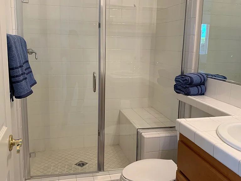 Bathroom near living room