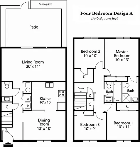 Floor plan D1 Townhome