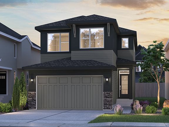 Exterior rendering of the Rundle Prairie B by Brookfield Residential in Calgary.