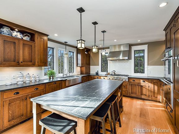This gourmet kitchen could easily be featured in a Food Network cooking show.