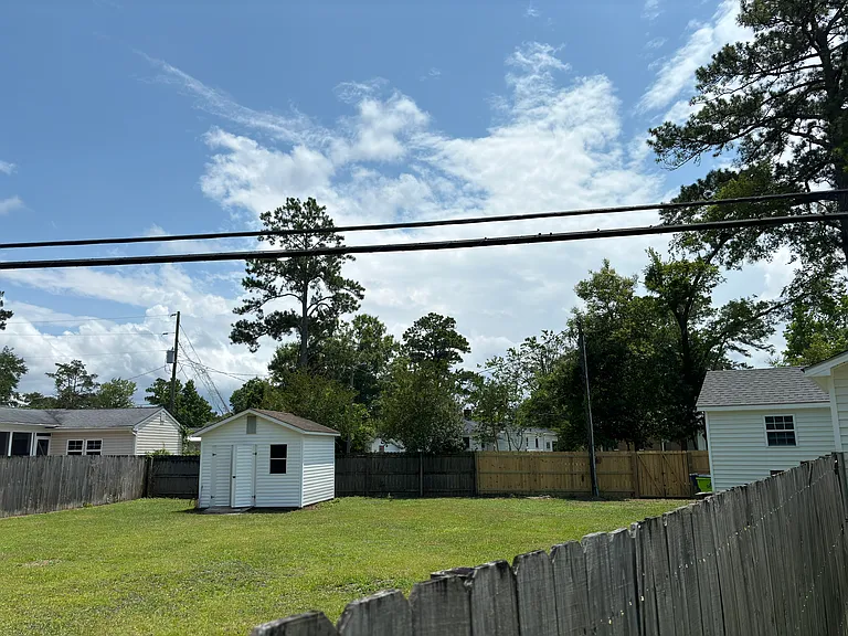 Back yard view with 12x12 Shed