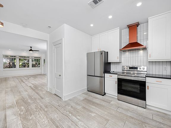 Open floor plan from living room to kitchen