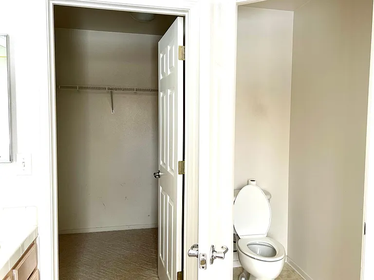 walk in closet in master bathroom