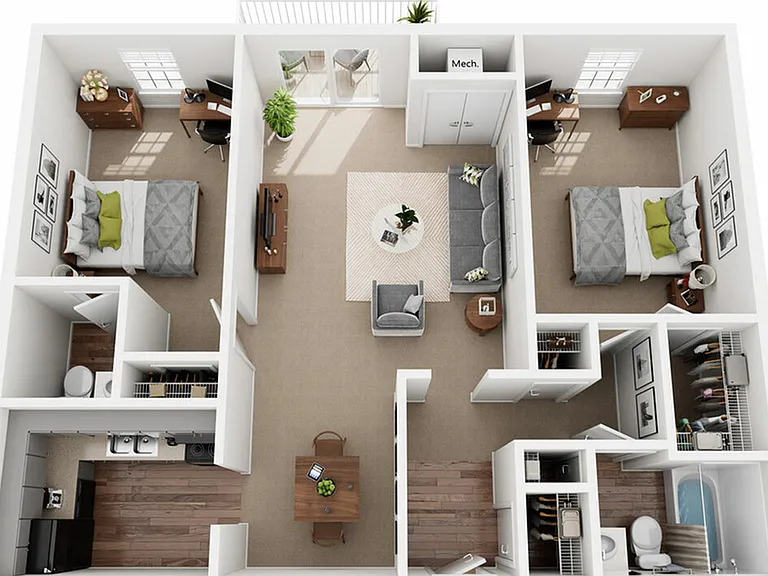 B2 Floor Plan | 2 Bedroom | University Hills | Toledo OH Student Apartments B2 Floor Plan | 2 Bedroom | University Hills | Toledo OH Student Apartments