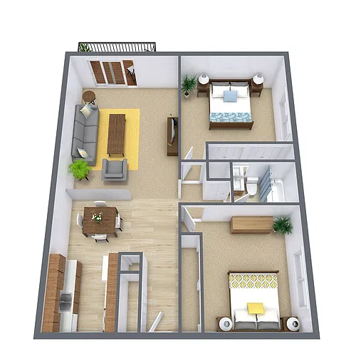 Floor plan Two Bedroom 21A
