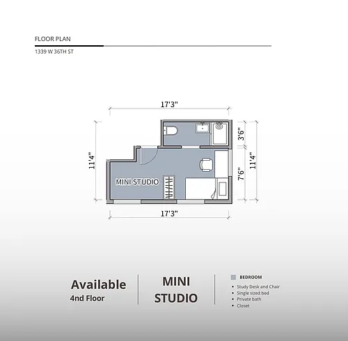 Floor plan Unit 1339 Rm 402