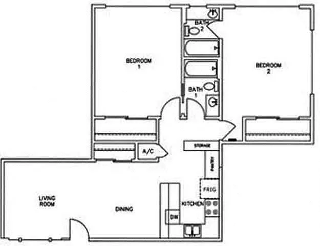 Floor plan 2 Bedroom 2 Bathroom