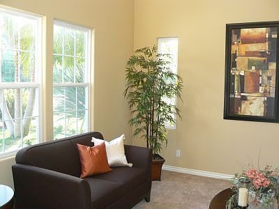 The living room welcomes you to the home