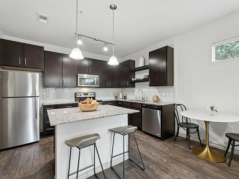 Spacious and modern kitchen with ample storage
