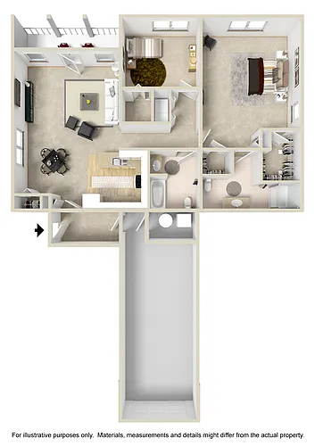 Floor plan Two Bedroom Garage