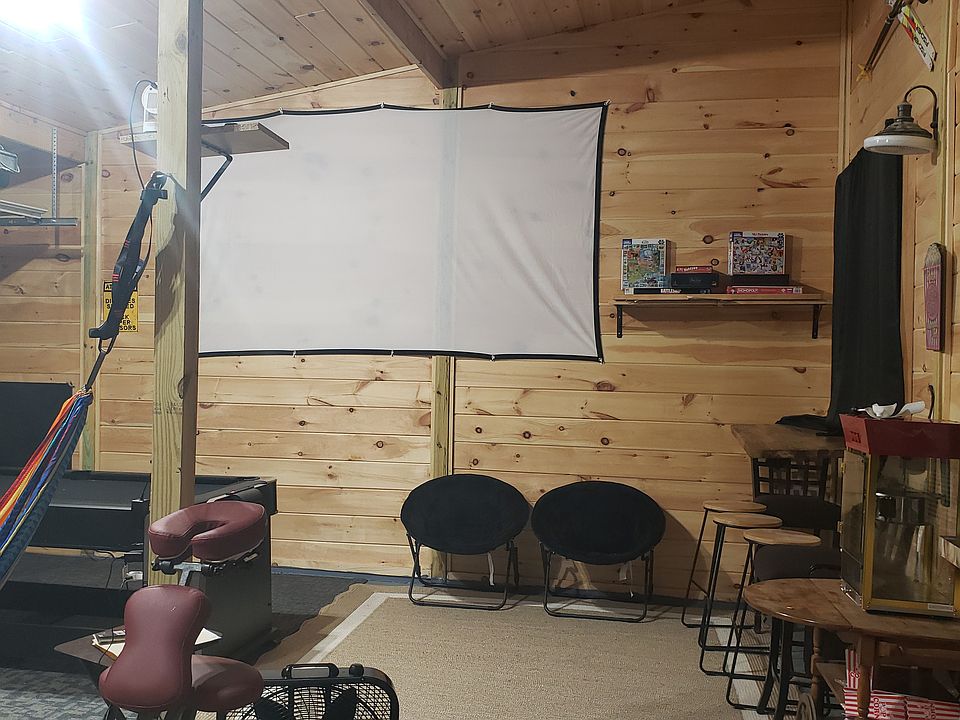 Play room, game room, 9ft x5ft projector screen for tv movies,