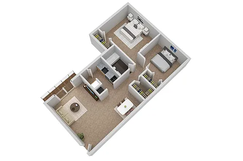 Floor plan 2 Bedroom 1 Bath Reno