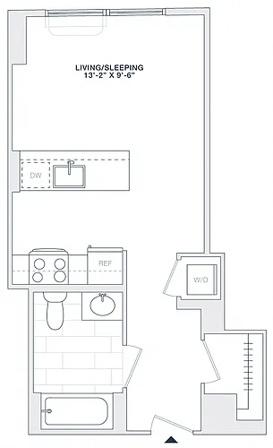 Floor plan STUDIO 1 BATH 415 RSF A1A