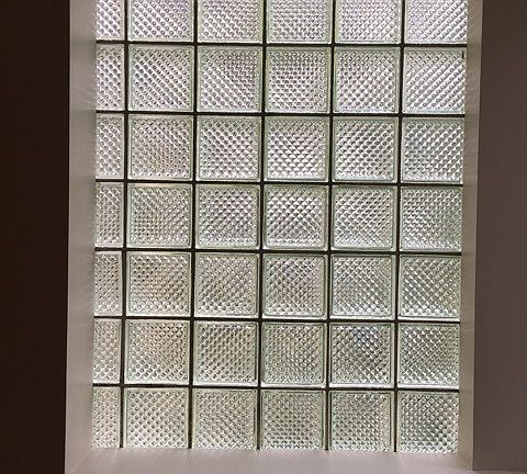 glass block window living room