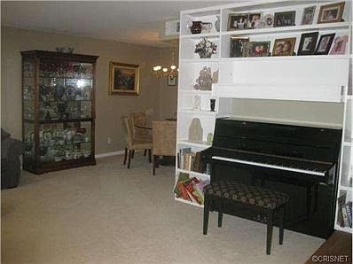 Built-in shelves in living room