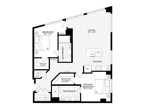 Floor plan 2 Bed/2 Bath-B3