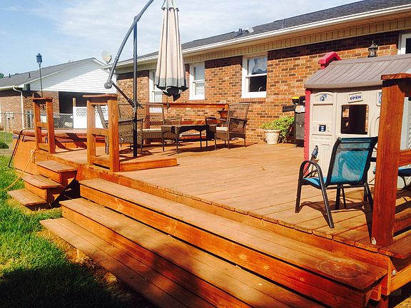New large wooden deck
