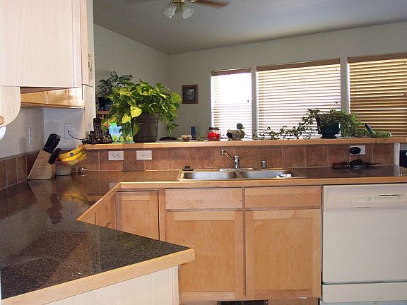 The kitchen is open to the family room.