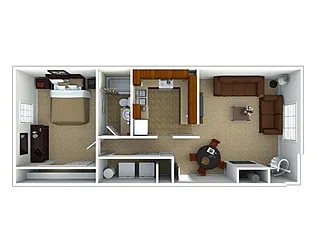 Floor plan 1 Bedroom 1 Bath