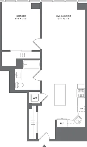 Floor plan 1 Bed/1 Bath_A5