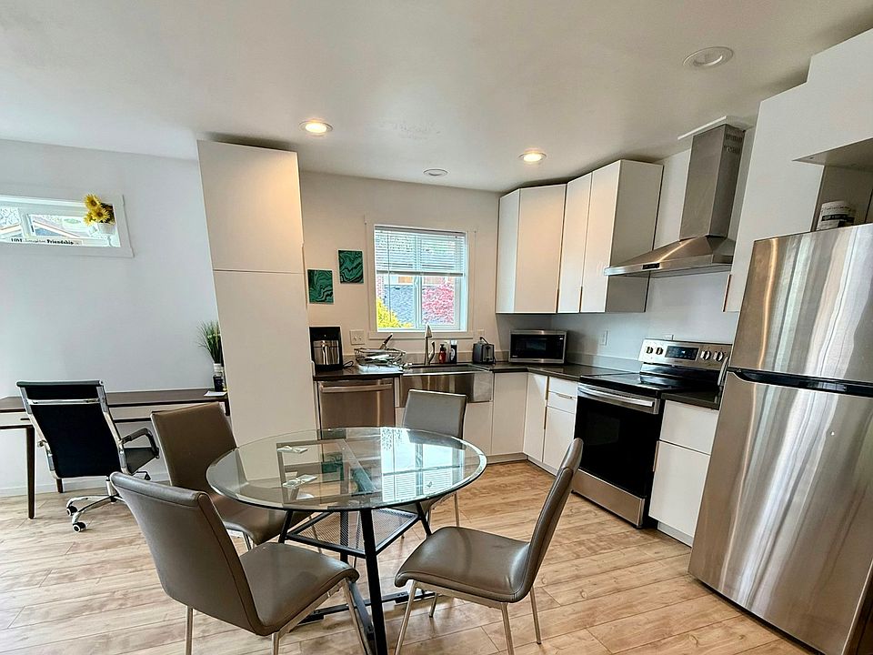 Modern open kitchen and stainless appliances