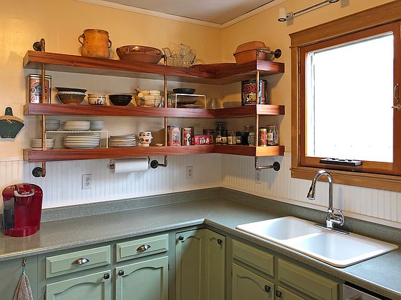 Kitchen with open shelving