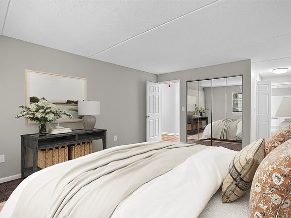 Embrace modern living in this beautifully designed bedroom at Eagle Rock Apartments at Swampscott. Spacious and stylish, it offers the perfect retreat. Schedule your tour today to see your future home!