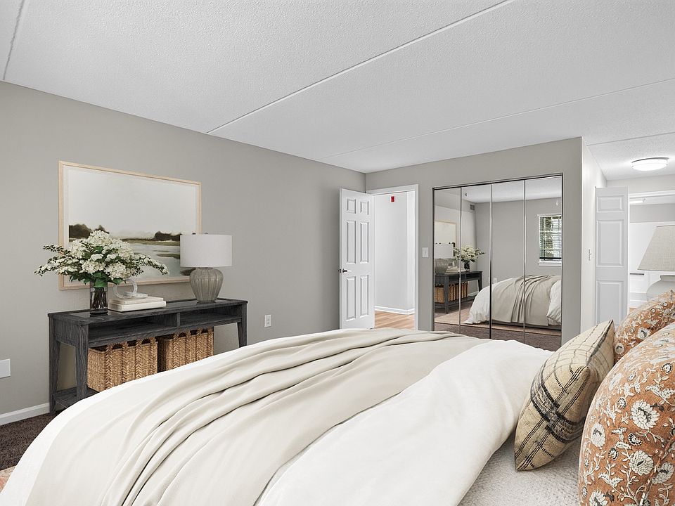 Embrace modern living in this beautifully designed bedroom at Eagle Rock Apartments at Swampscott. Spacious and stylish, it offers the perfect retreat. Schedule your tour today to see your future home!