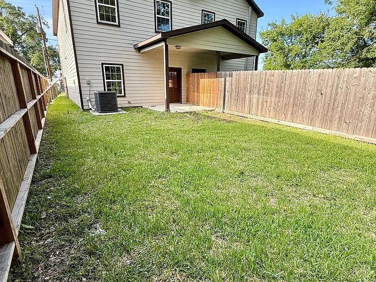 private fenced backyard