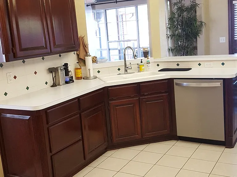 Kitchen looking from laundry room