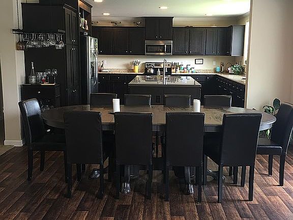 Huge island kitchen, dining