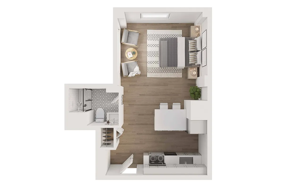 Floor plan Studio Sunset/City View (B)