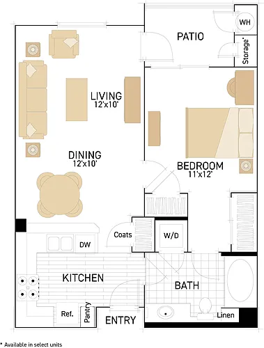 Floor plan The Laurels- One Bedrooms