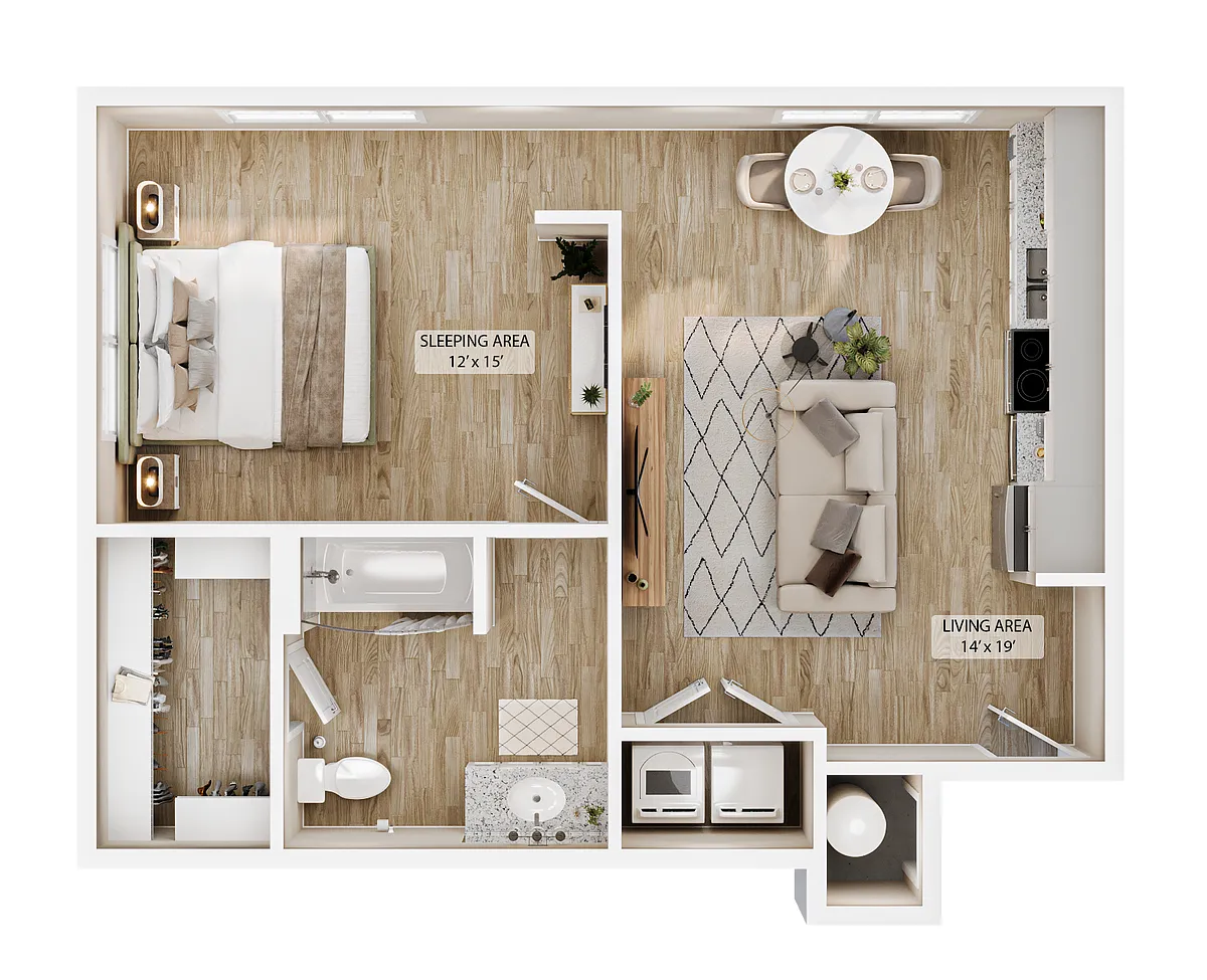 Floor plan Studio Vale Courtyard