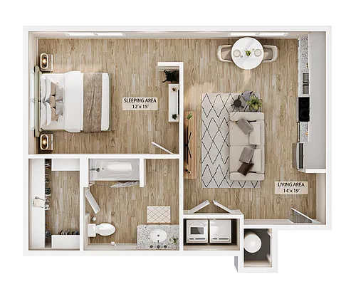 Floor plan Studio Vale Courtyard