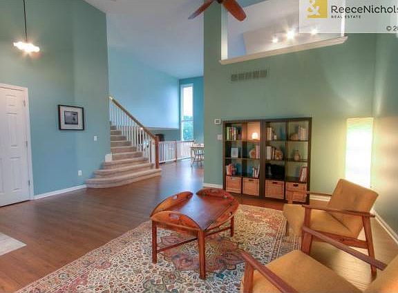 Open floor plan with bamboo flooring