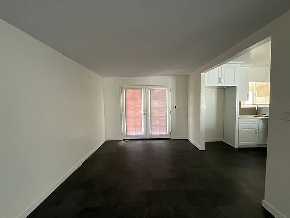 Dining area with French doors to the backyard