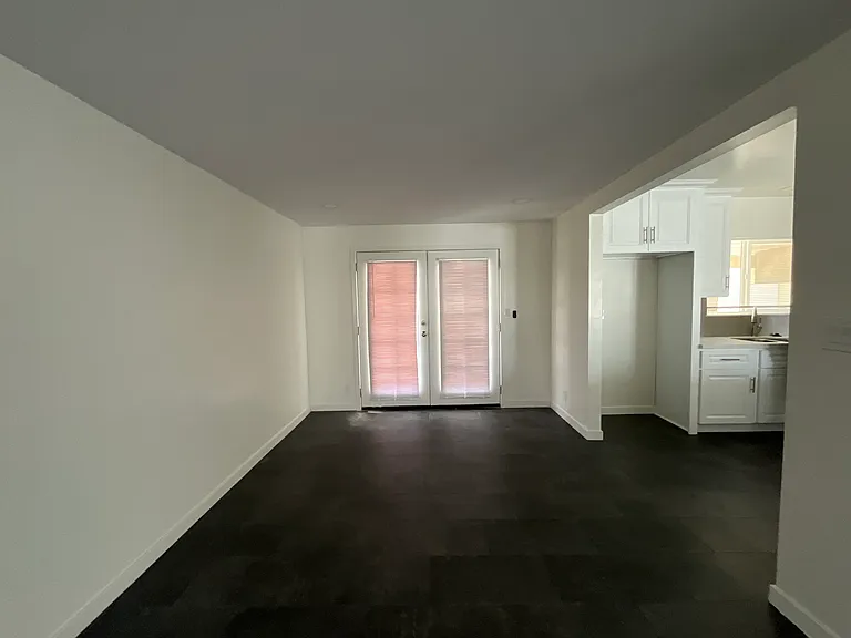 Dining area with French doors to the backyard