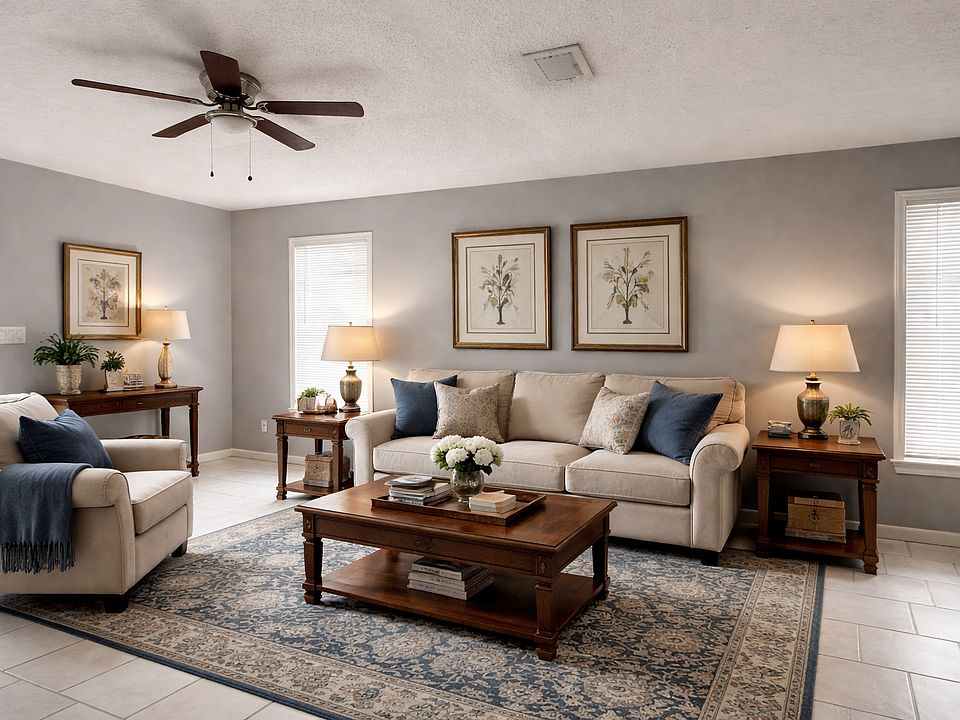 Living Room. AI Staging to show the room's potential.