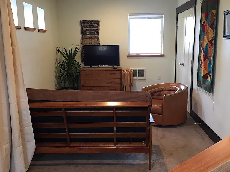 Downstairs living space. (arranged differently at this point)