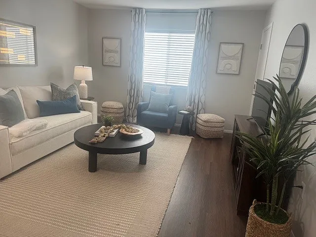 Renovated unit 1 bedroom model living room