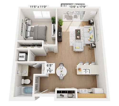 Floor plan 1BR A