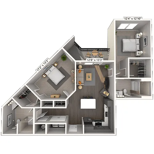 Floor plan B1 2x2 1124 SF-FP