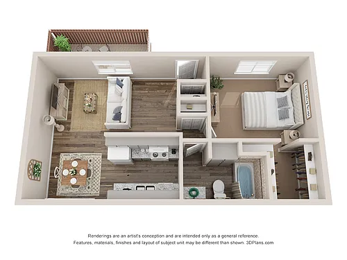 Floor plan 1 Bed 1 Bath Luxury Rehab 750 sq ft