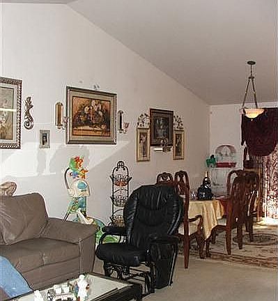 Vaulted ceiling in Living Room